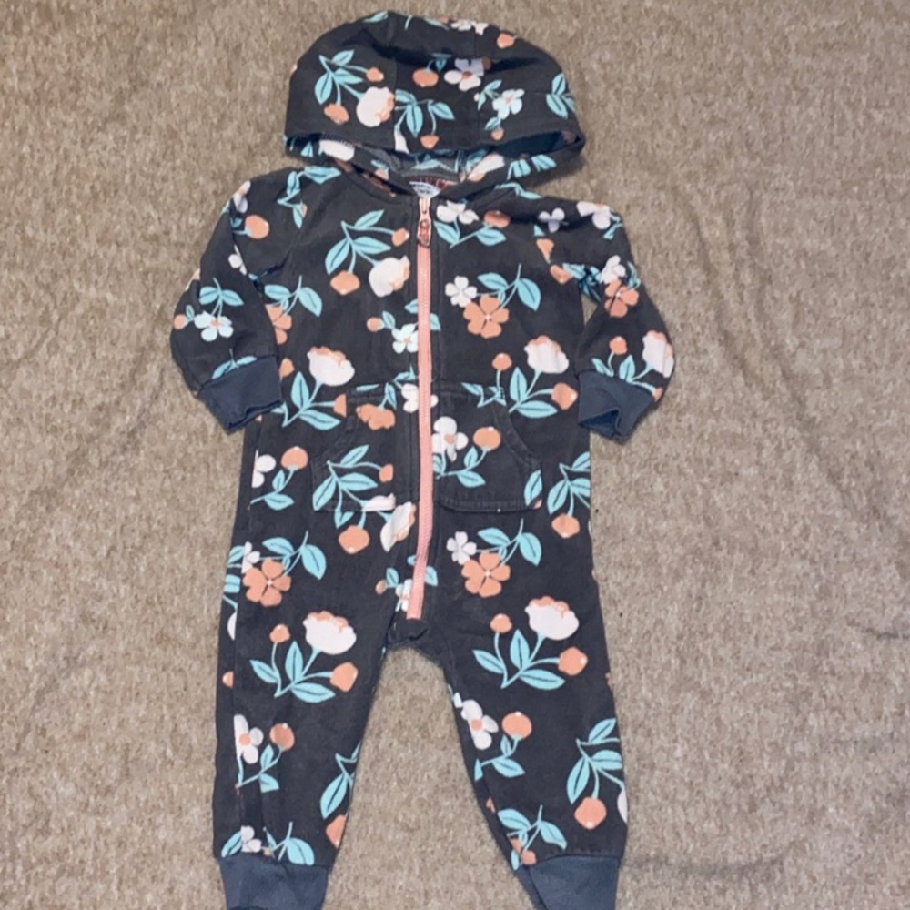 Gray and floral CARTER’S one piece